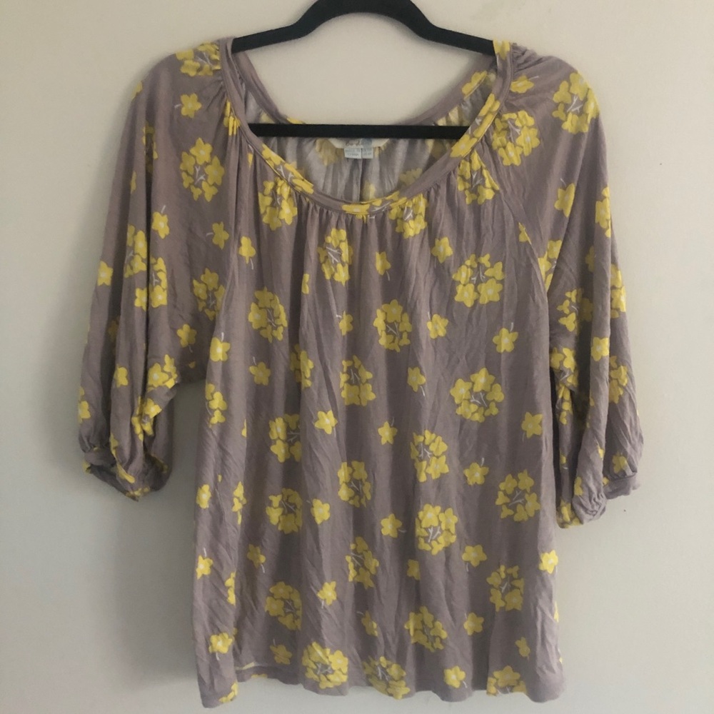 Boden Oversized Floral Pattern Shirt Top